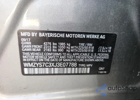 2018 Mini Cooper Countryman z USA, uszkodzony, nr VIN WMZYS7C3XJ3E07788